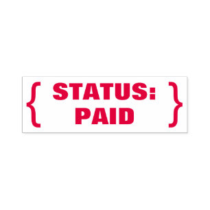 "STATUS: BETAALD" Rubberstempel Zelfinktende Stempel