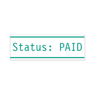 "Status: BETAALDE Rubber Stempel