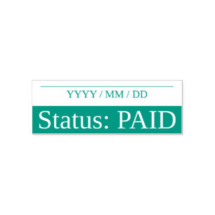"Status: BETAALDE Rubber Stempel