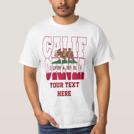 Status Californië-tekst T-shirt (Voorkant)