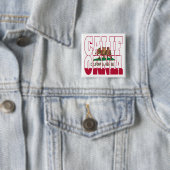 Status Californië-tekst Vierkante Button 5,1 Cm (In situ)