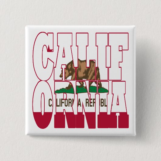 Status Californië-tekst Vierkante Button 5,1 Cm (Voorkant)