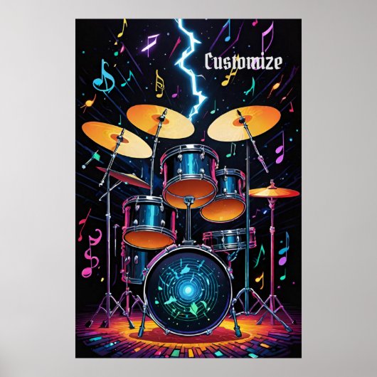 Status Cymbals Drum Set Poster (Voorkant)