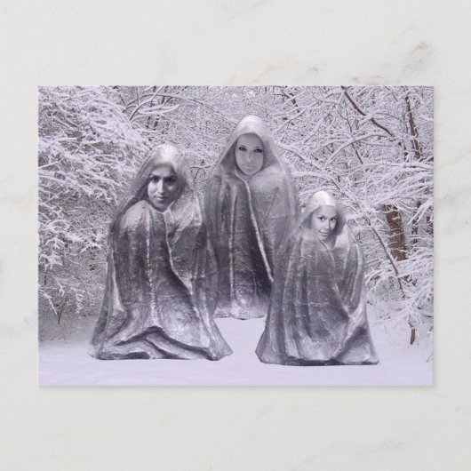 Status in de winter briefkaart (Voorkant)