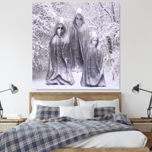 Status in de winter canvas afdruk (Insitu (Slaapkamer))