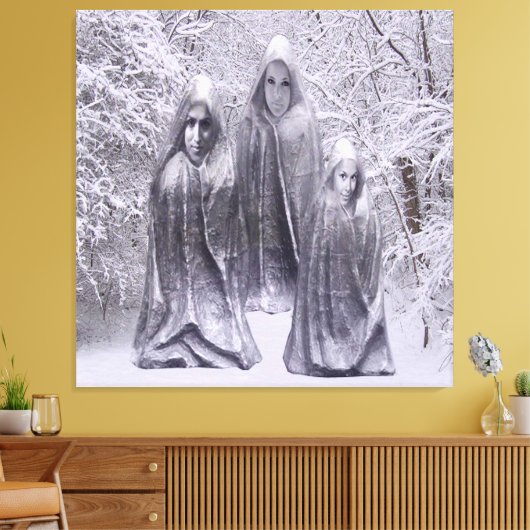 Status in de winter canvas afdruk (Insitu (Woonkamer))