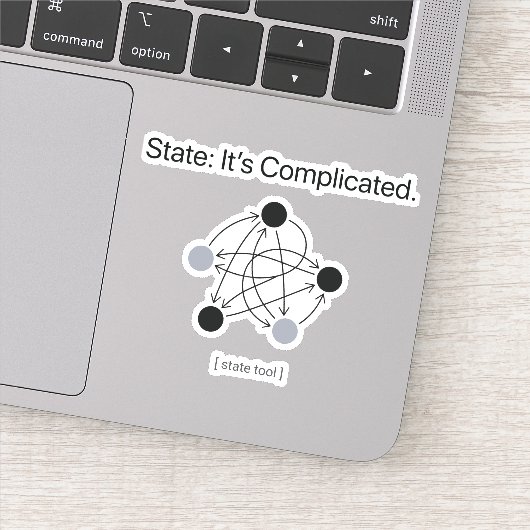 Status Is Ingewikkeld Programmeur Humor Sticker (Detail)