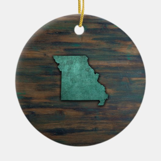 Status Missouri Blauwgroen Keramisch Ornament (Voorkant)