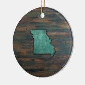 Status Missouri Blauwgroen Keramisch Ornament (Links)