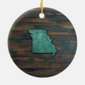 Status Missouri Blauwgroen Keramisch Ornament (Achterkant)