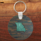 Status Missouri Blauwgroen Sleutelhanger (Voorkant)