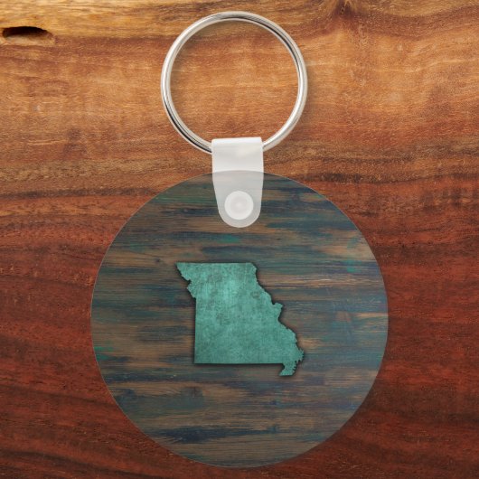 Status Missouri Blauwgroen Sleutelhanger (Voorkant)