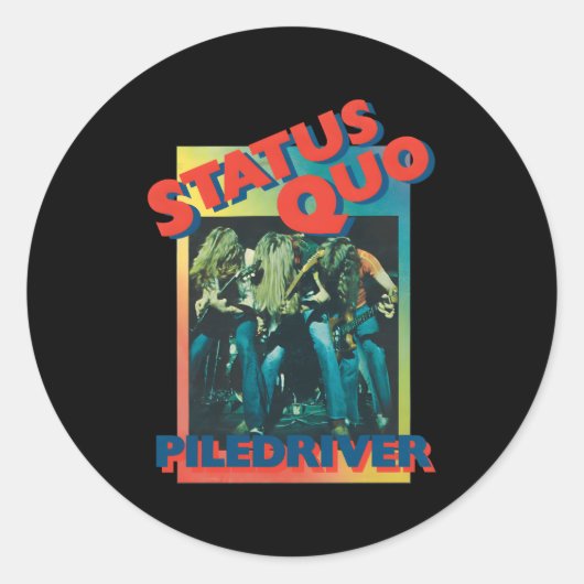 Status Quo Piledriver Gradiënt Ronde Sticker (Voorkant)