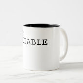 Status Unreliable Minimalist Typographic Tweekleurige Koffiemok (Voorkant rechts)