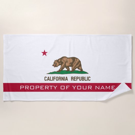 Status van Californische republiek gepersonaliseer Strandlaken (Voorkant)