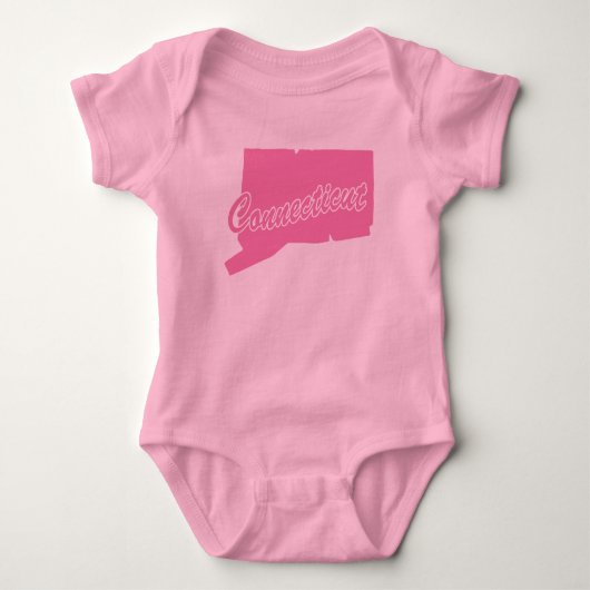 Status van Connecticut Shape Baby Bodysuit (Voorkant)