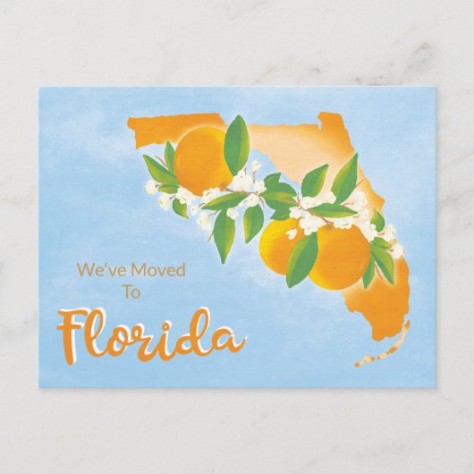 Status van Florida Moving New Address Announement Feestdagenkaart (Voorkant)
