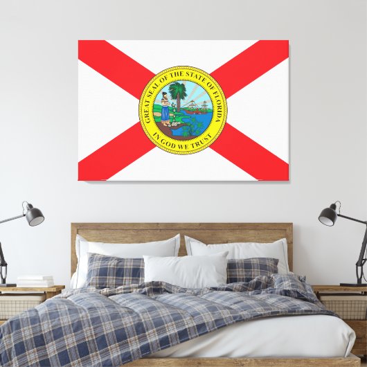 Status van Florida vlag Canvas Afdruk (Insitu (Slaapkamer))