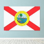 Status van Florida vlag Canvas Afdruk (Insitu (Houten vloer))