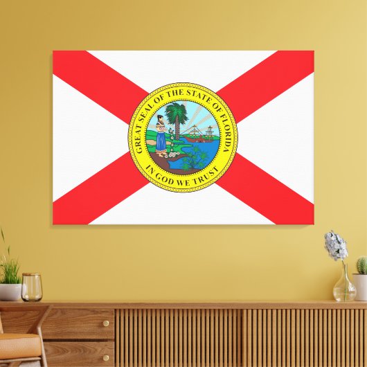 Status van Florida vlag Canvas Afdruk (Insitu (Woonkamer))