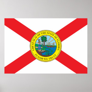 Status van Florida vlag Poster