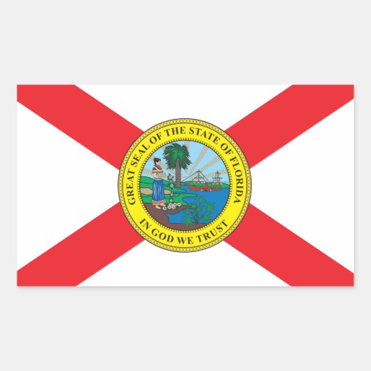 Status van Florida vlag Rechthoekige Sticker (Voorkant)