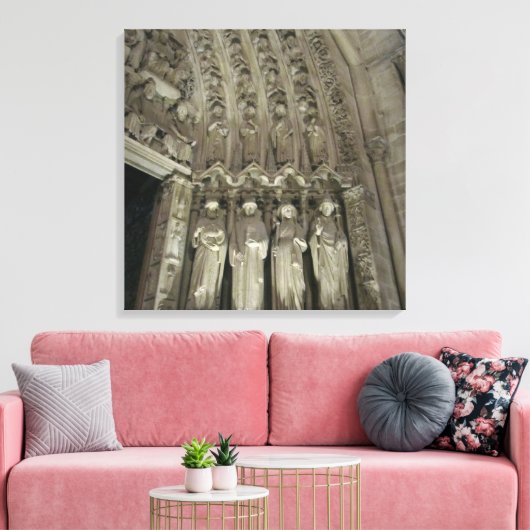 Status van Notre Dame Canvas Afdruk (Insitu (Woonkamer))