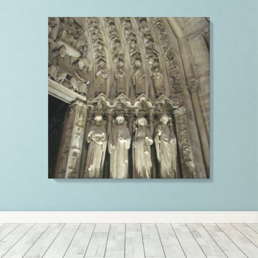 Status van Notre Dame Canvas Afdruk (Insitu (Houten vloer))