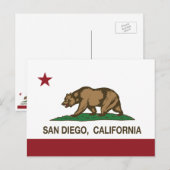 Status van San Diego California Briefkaart (Voorkant / Achterkant)