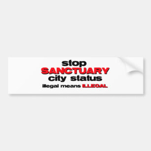 status van toevluchtsoord stoppen bumpersticker