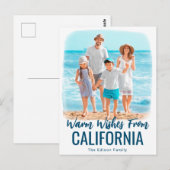 Status Waterverf Beach-fotokerstkaart Briefkaart (Voorkant / Achterkant)