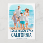 Status Waterverf Beach-fotokerstkaart Briefkaart (Voorkant)