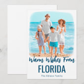 Status Waterverf Beach-fotokerstkaart Feestdagenkaart (Voorkant / Achterkant)