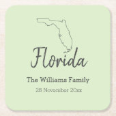 Statuskaart op persoonlijke titel van Florida Fami Kartonnen Onderzetters (Voorkant)