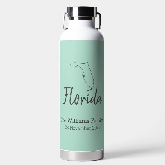 Statuskaart op persoonlijke titel van Florida Fami Waterfles (Voorkant)