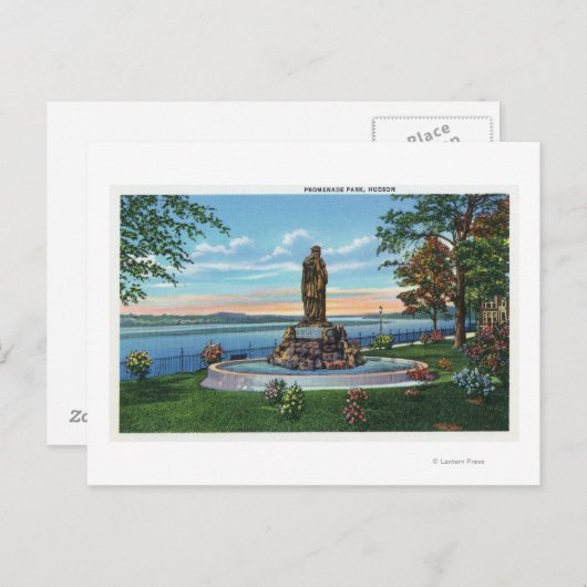 Statusscène in Promenade Park Briefkaart (Voorkant / Achterkant)