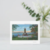 Statusscène in Promenade Park Briefkaart (Staand voorkant)