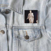 Statuut van de Caesar Augustus Vierkante Button 5,1 Cm (In situ)