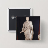 Statuut van de Caesar Augustus Vierkante Button 5,1 Cm (Voorkant /achterkant)