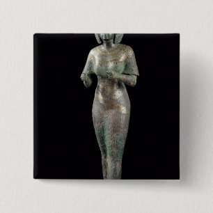 Statuut van de goddelijke Adoratress Karomama Vierkante Button 5,1 Cm