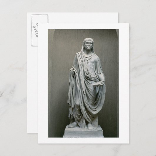 Statuut van de keizer Maxentius (306-312 AD) als P Briefkaart (Voorkant / Achterkant)