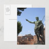 Statuut van de Romeinse keizer nabij het Roman For Briefkaart (Voorkant / Achterkant)