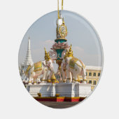 Statuut van de roze olifanten Bangkok Thailand Keramisch Ornament (Links)