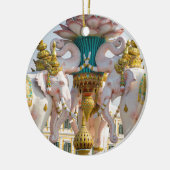 Statuut van de roze olifanten Bangkok Thailand Keramisch Ornament (Links)