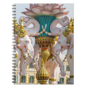 Statuut van de roze olifanten Bangkok Thailand Notitieboek