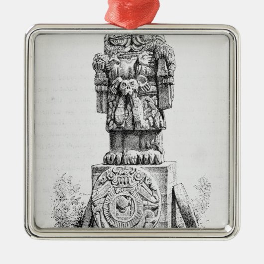 Statuut van het godin Coatlicue Metalen Ornament (Voorkant)