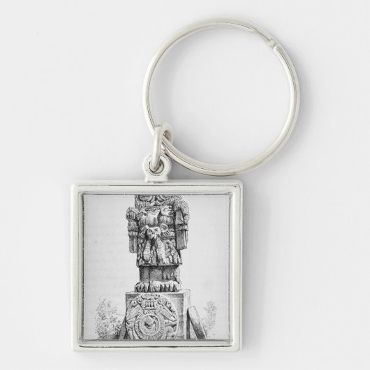 Statuut van het godin Coatlicue Sleutelhanger (Voorkant)