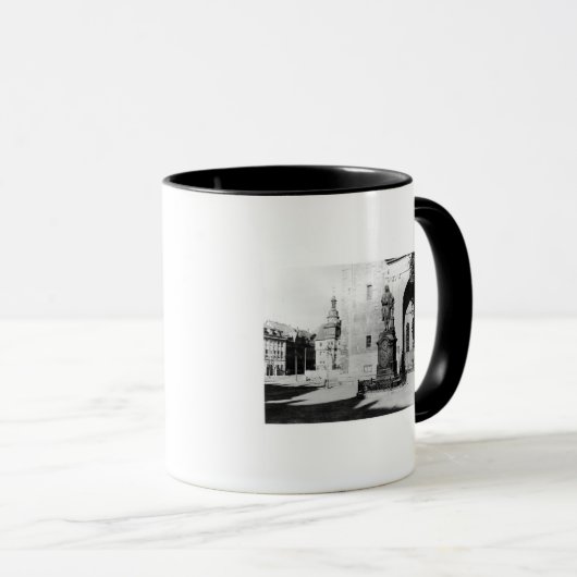 Statuut van Johann Sebastian Bach Mok (Voorkant rechts)