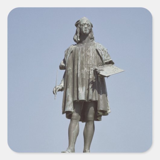 Statuut van Raphael Sanzio van Urbino, 1897 Vierkante Sticker (Voorkant)