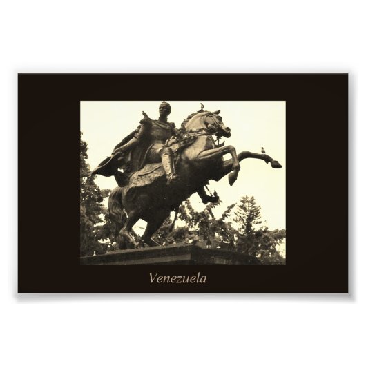 Statuut van Simon Bolivar Foto Afdruk (Voorkant)